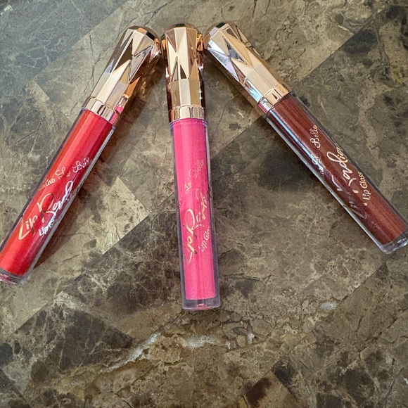 Glamorous New Lip Gloss Trio by Jasmine La Belle - Red, Pink, Brown. - Picture 2 of 4